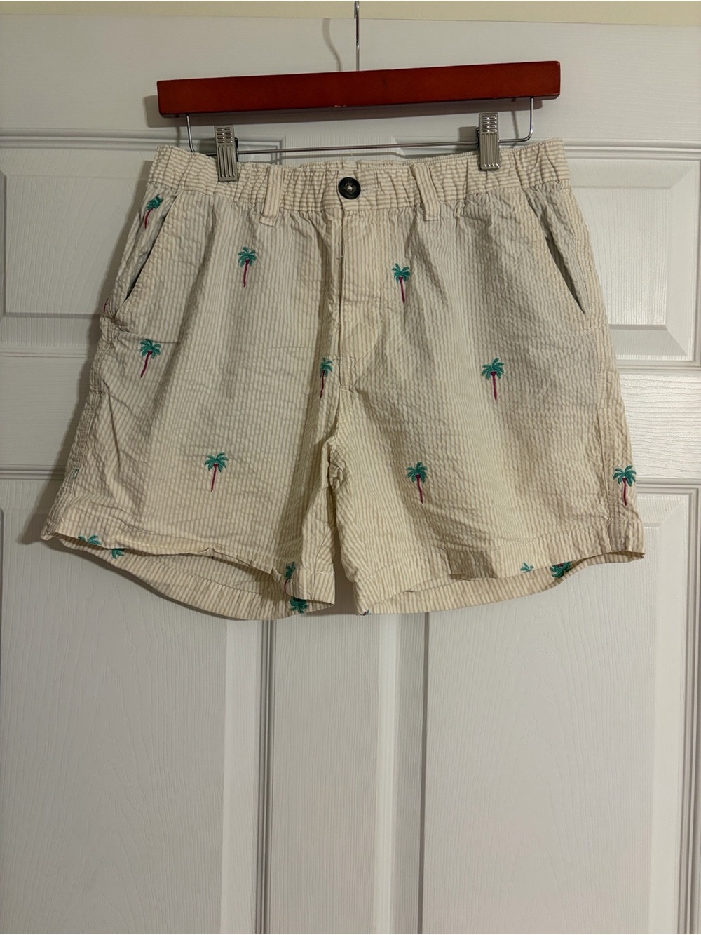 Chubbies Men's The Palm Palms Seersucker Stretch Shorts Medium 5.5" Inseam
